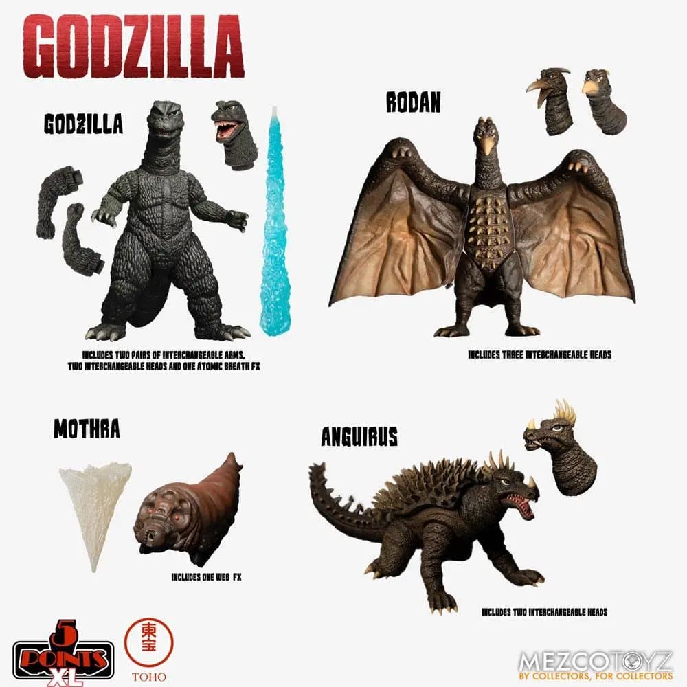 Godzilla: Destroy All Monsters 5 Points XL Action Figures Deluxe Box Set Round 1 11 cm
