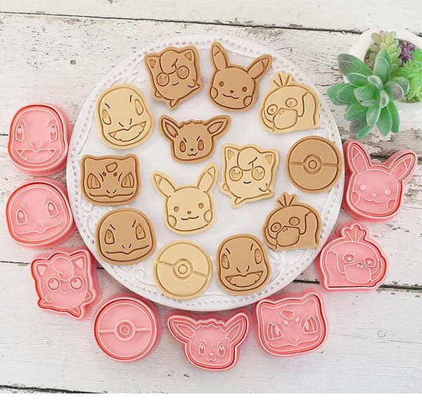 Tecknad Pokémon kexform 8-delad uppsättning Pikachu Avatar kakform Tredimensionell Fondant Bakverktyg Barn DIY Leksak Present