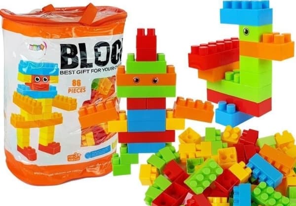 Import leantoys Construction blocks in a bag of 86 elements