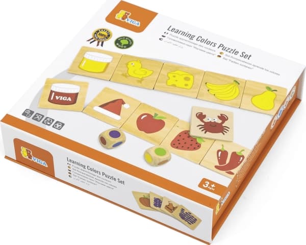 Viga Toys Educational Game Trepuslespill Sorter Match farger og former 38 elementer