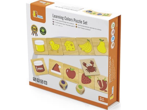 Viga Toys Educational Game Trepuslespill Sorter Match farger og former 38 elementer