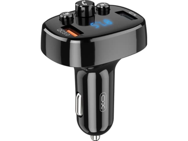 Lähetin XO BCC03 Bluetooth MP3-soitin/FM-aaltomodulaattori (Handsfree, LCD, 2xUSB-pikalatauslaite) musta