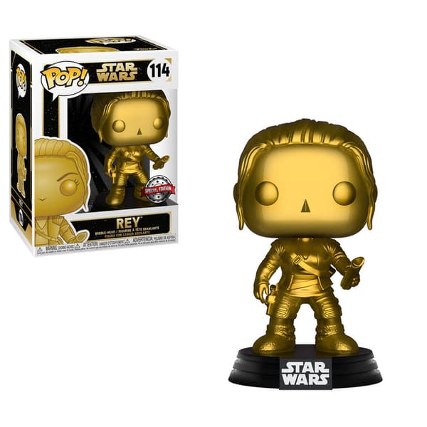 Funko Pop! Bobble-head: Star Wars Episode 8: Rey (chrome-matt Gold)(excl.)