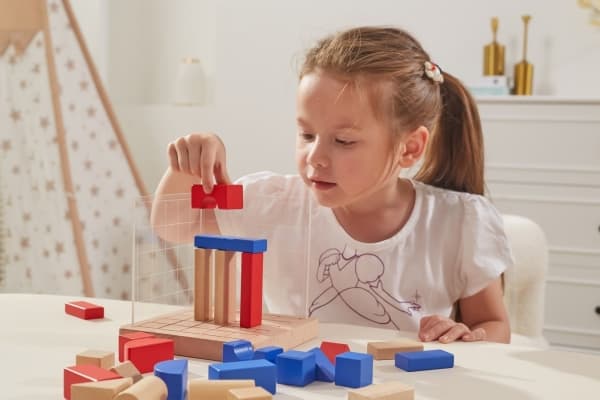 Viga Toys Viga Träbyggnadsspel 3D Montessori Blocks