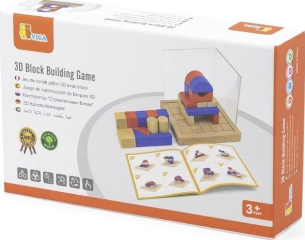 Viga Toys Viga Träbyggnadsspel 3D Montessori Blocks