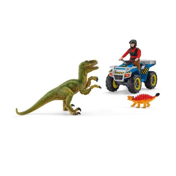Schleich - flygning på Quad mot Velociraptor - 41466