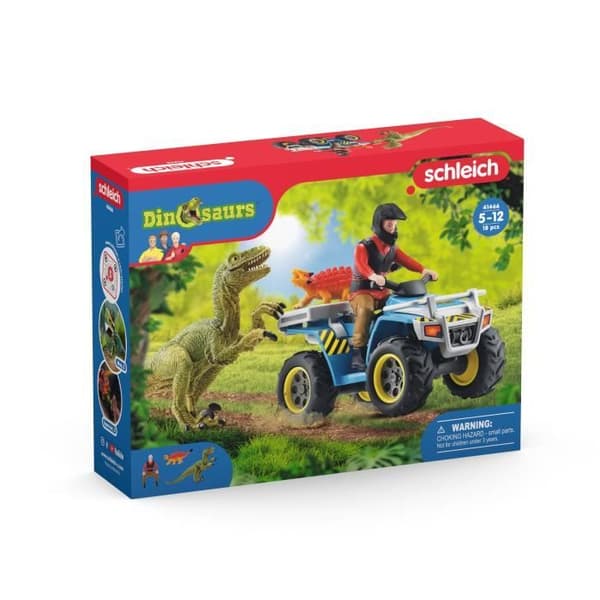 Schleich - flygning på Quad mot Velociraptor - 41466