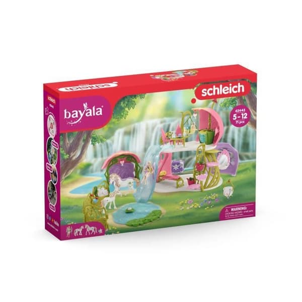 Schleich - glitterhus med enhörningar, sjö och stabil - 42445