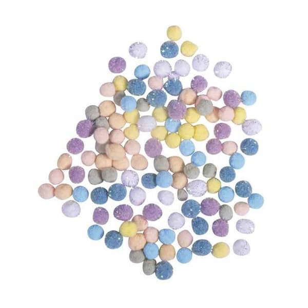 Blandning av pumponger, 7mm ø, pastell, diverse färger, tab-bag 120st