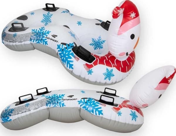 JiLong 2-personers uppblåsbar pulka rutschkana snögubbe 138x74x80 cm 35081