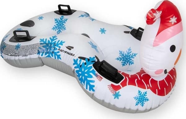 JiLong 2-personers uppblåsbar pulka rutschkana snögubbe 138x74x80 cm 35081