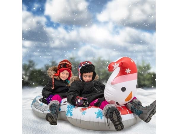 JiLong 2-personers uppblåsbar pulka rutschkana snögubbe 138x74x80 cm 35081