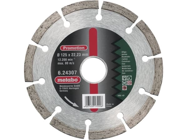 Metabo 624307000, Kutteskive, Flatt senter, 2,22 cm, 12,5 cm, 12200 RPM