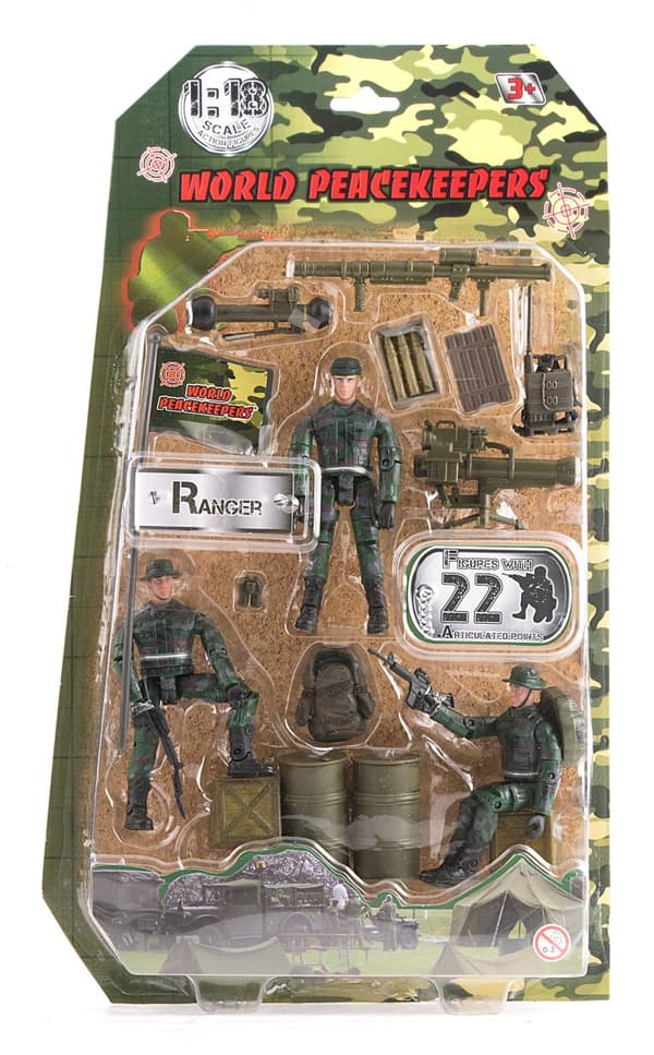 World Peacekeepers 1:18 Militär Ranger Paket m. 3 figurer