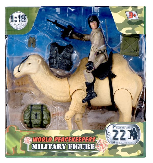 World Peacekeepers 1:18 Militär figur m. kamel