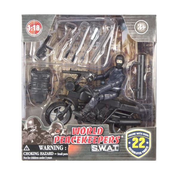 S.W.A.T. Actionfigur och Motorcykel 1:18