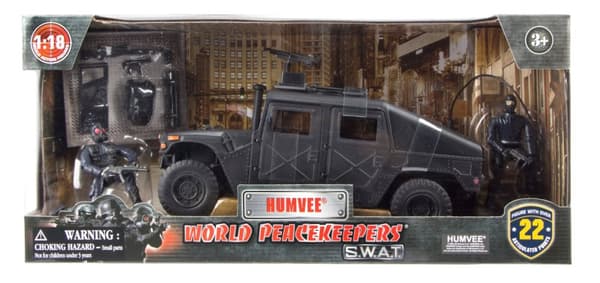 S.W.A.T. Humvee  m. tillbehör +2 figurer 1:18