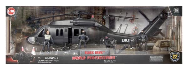 S.W.A.T. Black Hawkhelikopter m. 4 figurer 1:18