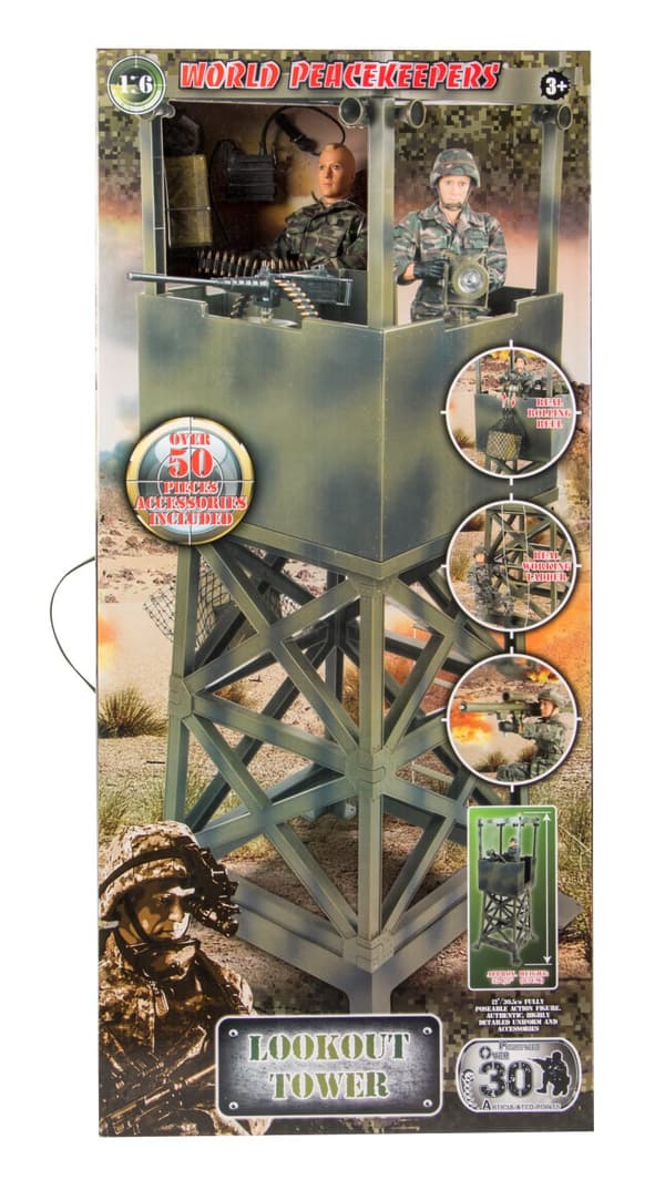 Militär Utkikstorn 1:6 m. Actionfigur 30,5cm 1:6