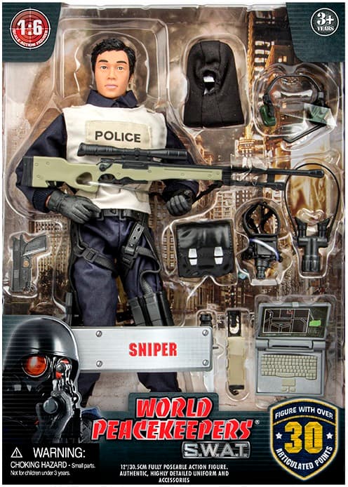 S.W.A.T. Sniper Politi Action Figur 30,5cm