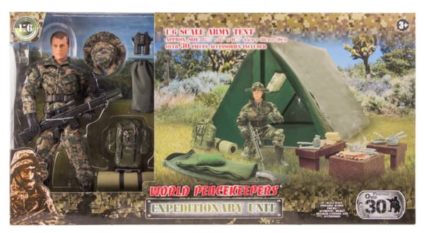 Militär Tält Camp 1:6 med Actionfigur 30,5cm