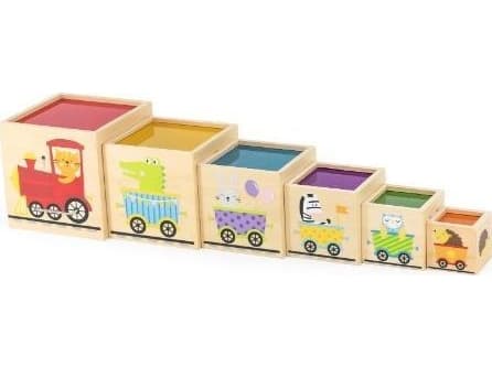 Viga Toys VIGA pyramidpussel i trä, block sorterare