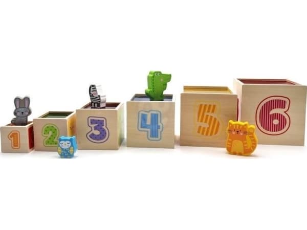 Viga Toys VIGA pyramidpussel i trä, block sorterare