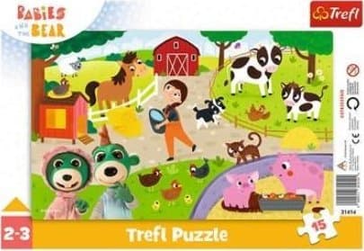 Puslespill 15el Søte babyer 31414 Trefl