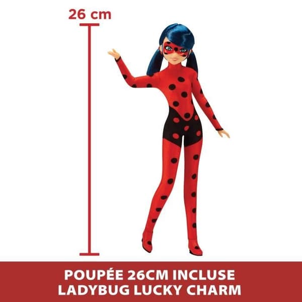 Miraculous Switch'n go skoter + ledad docka Ladybug Lucky Charm BANDAI 26 cm - P50668