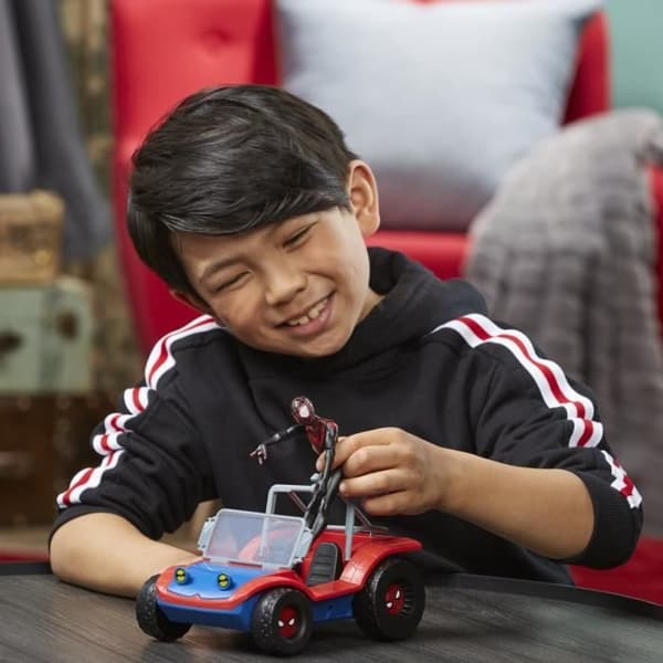 Spider-Mobile-fordon och Miles Morales Marvel Spider-Man-figur 15 cm från 4 år