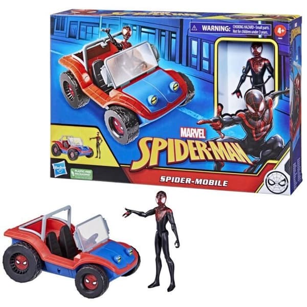 Spider-Mobile-fordon och Miles Morales Marvel Spider-Man-figur 15 cm från 4 år
