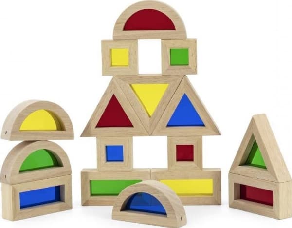 Viga Toys Puiset värilliset palikat 16 kpl setti VIGA