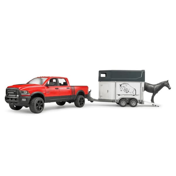 Bruder 2501 Dodge Ram bil med hestetrailer