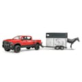 Miniatyrbillede 3 af 3: Bruder 2501 Dodge Ram bil med hestetrailer