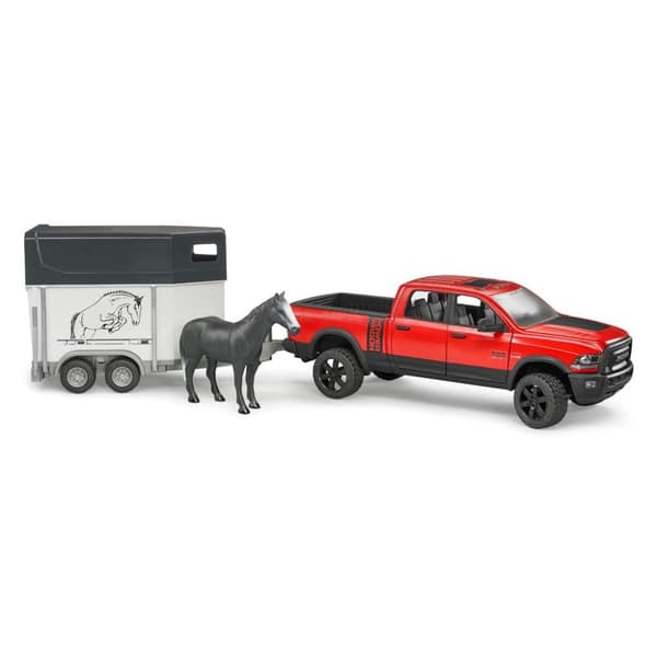 Bruder 2501 Dodge Ram bil med hestetrailer
