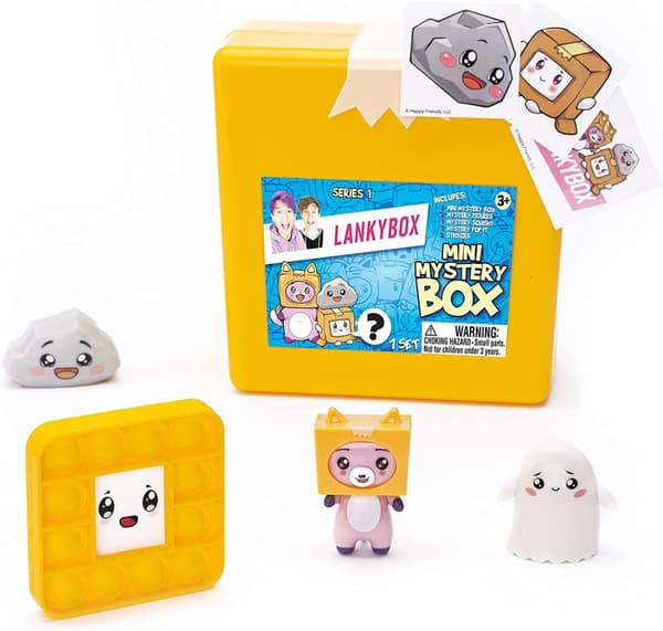 LankyBox Mini Mystery Box Med Figurer, Squishy, Pop-it, Klistermærker og flere overraskelser
