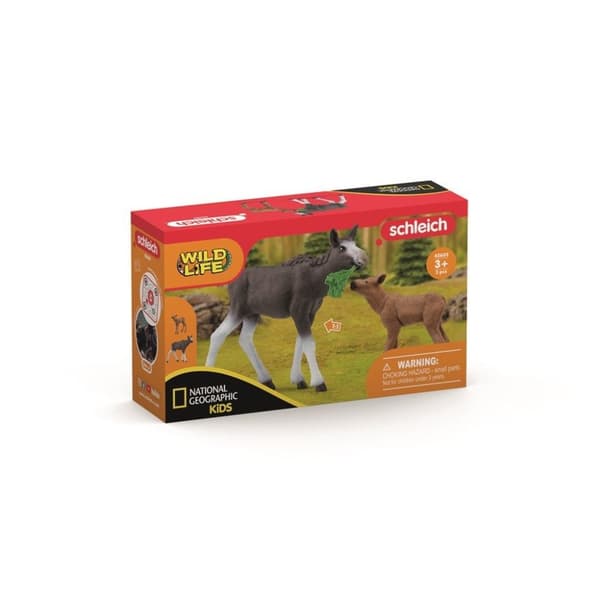 Schleich® VILT LIV Elgku med elgkalv 42603