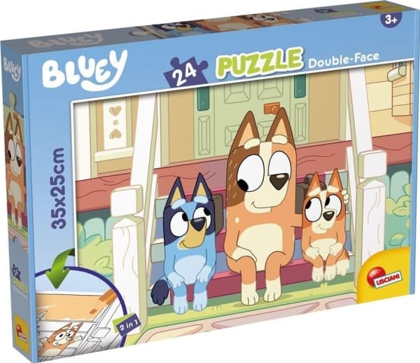 Dobbeltsidig gulvpuslespill M-Plus 24 deler Bluey Mr Monkey Jocks 99559 LISCIANI