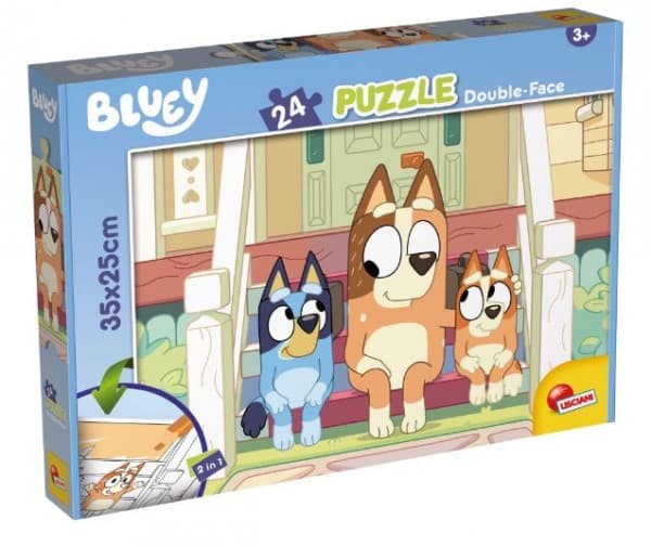 Dobbeltsidig gulvpuslespill M-Plus 24 deler Bluey Mr Monkey Jocks 99559 LISCIANI