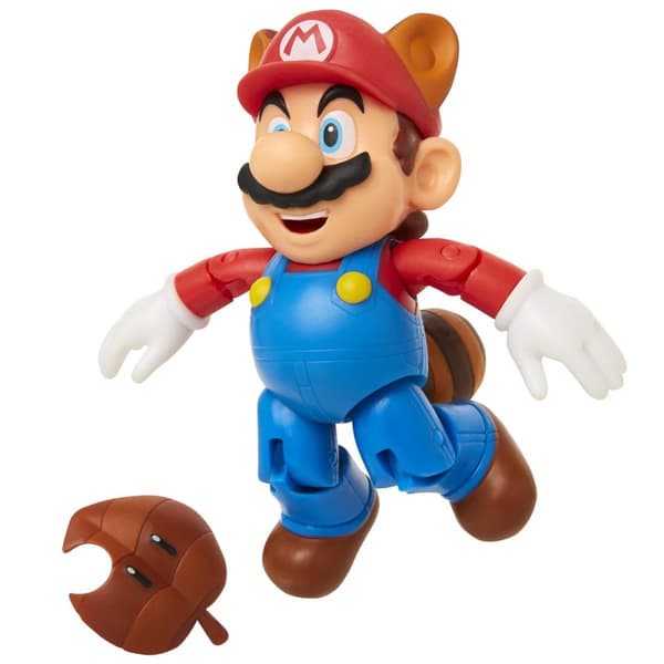 Super Mario Figur 10cm Raccoon Mario with Super Leaf