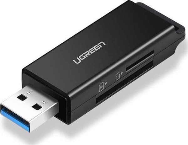 Ugreen 40752, MicroSD (TransFlash),MicroSDHC,MicroSDXC,SD,SDHC,SDXC, svart, USB, 1 st