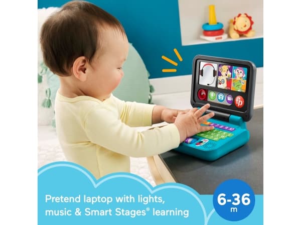 Fisher-Price Laugh & Learn Let''s Connect Laptop, 0,5 År, Klingende, Batterier påkrævet, AAA, Plast, Flerfarvet (Finsk)