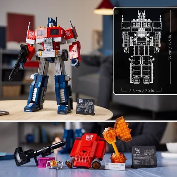 LEGO® ICONS™ 10302 Optimus Prime, Transformers Autobot Robot Minifigure, Modelllastbil, Vuxen