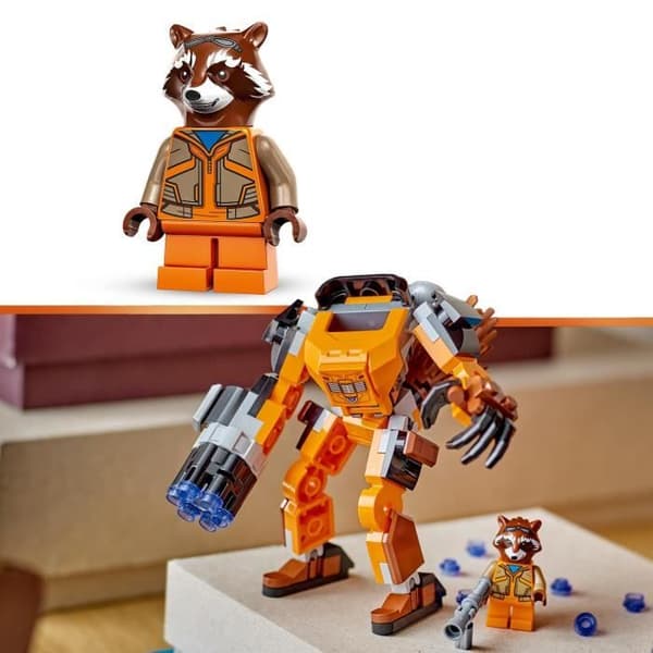 LEGO® Marvel 76243 Rocket Robot Armor, Guardians of the Galaxy Minifigure, Avengers Toy