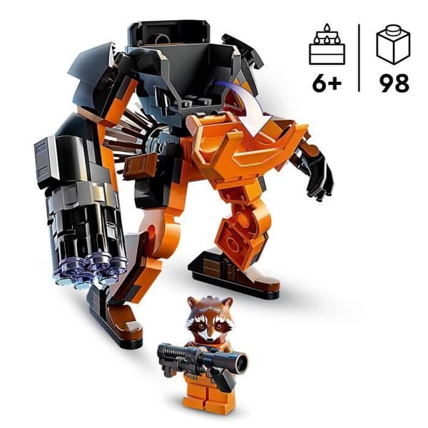 LEGO® Marvel 76243 Rocket Robot Armor, Guardians of the Galaxy Minifigure, Avengers Toy