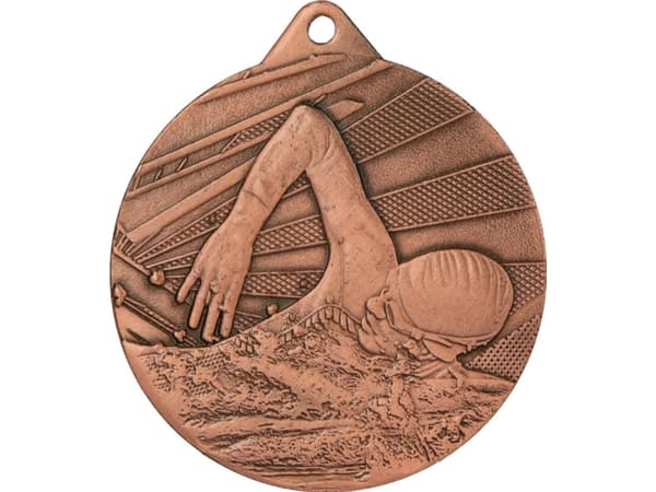 Tryumf Medal 50mm stål bronse - svømming ME003/B