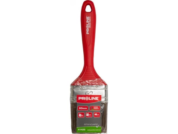 Pro-Line Pędzel płaski standard 60mm,rączka plastik,do drew.,proline