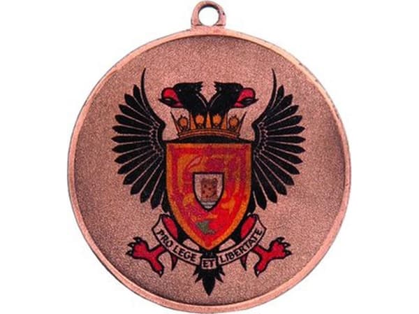 Victoria Sport General bronsemedalje med plass til emblem 50 mm - stålmedalje med LuxorJet fargetrykk