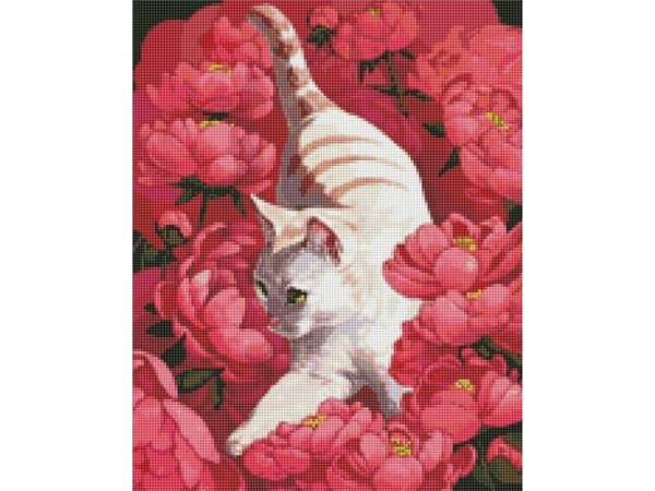 Idea Diamond mosaic - Katt i peoner 40x50cm