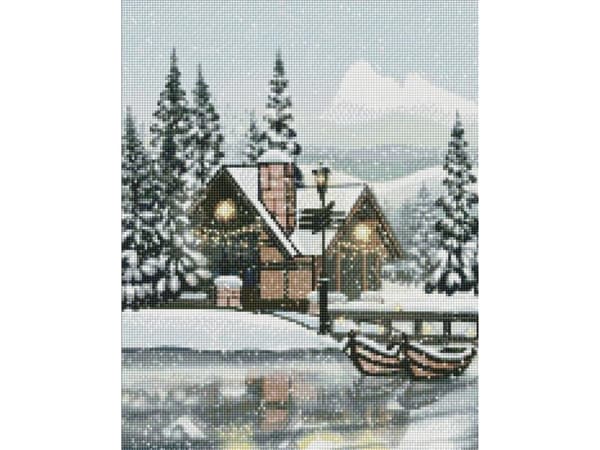 Ideyka Diamantmosaikk - Snøstillhet 40x50cm